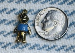 Vintage Avon N/A Charm Pendant Little Boy Blue Pearly Shirt Gold Tone Charm