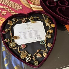 Joan Rivers Love Luck & Hope Heart 21 Charm Necklace – Complete Set Valentines