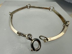 VINTAGE ESTATE STERLING SILVER PANEL BAR LINK MEN WOMEN UNISEX BRACELET SIGNED