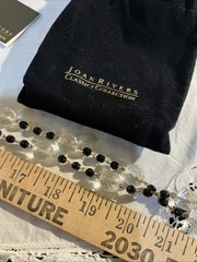 Joan Rivers Czech Republic Black & Clear Faceted Beaded Necklace Gold Tone
