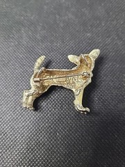 Vintage Signed Best Chihuahua Dog Enamel Rhinestone 2″ Brooch Pendant