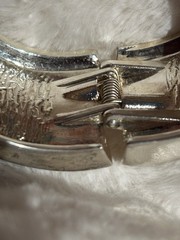 Pair Of Chunky Avon Silver Plate Bracelets Clamper Vintage excellent