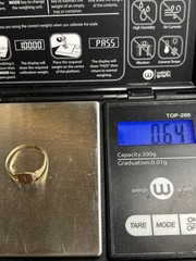 Antique 14K Gold Monogram R Pinky Baby Ring Size 4