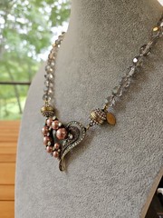 Heidi Daus Pink Pearl & Crystal MAGNETIC pendant From the Snap Apart Collection