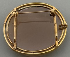 Vintage Lavender Stone Brooch Pendant Gold Tone Mount Convertible 1 3/4″