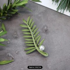 Vintage Green Color Plant Pearls Brooch Pin Flower Brooch For Women Jewelry Gift