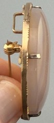 Vintage Lavender Stone Brooch Pendant Gold Tone Mount Convertible 1 3/4″