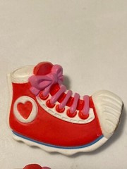 1985 Hallmark Pin Pals Red Sneakers Heart Tennis Shoes Brooch Set of 2