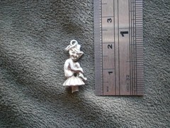 Cornish Piskie Pixie on Toadstool Vintage Sterling Silver Bracelet Charm 2.0g