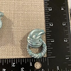 VTG Jeff Lieb Signed Door Knocker Clip Earrings Blue Rhinestone Designer Runway