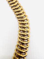 Wide Articulated Gold Tone Elliptical Links Necklace 18 Inches Vintage Jewelry