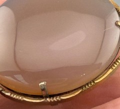 Vintage Lavender Stone Brooch Pendant Gold Tone Mount Convertible 1 3/4″