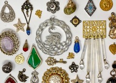 Lot Vtg & Modern Victorian Art Deco Style Pendants Findings Jewelry Craft Jn