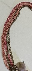 Rose & Pink Gold Tone Beaded Necklace – Vintage Costume Jewelry – Sparkly