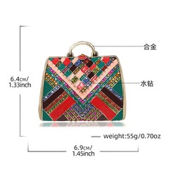 Baroque Style Vintage Crystal Bag Brooch Badges For Women Boutique Pin