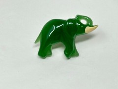 Vintage 1984 AVON Lucky Friends Green Elephant Tac Pin