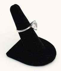 925 Christian Vaccaro, Moissanite Heart Solitaire Ring, Size 5.5, 4.5g Lot#564