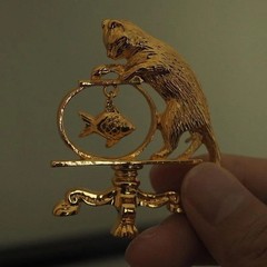 2Pcs Antique Jewelry Cat Vintage Fishing Brooch Personality Fashion Zinc Alloy