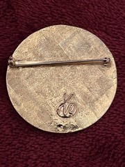 Vtg. Jewels Third Eye Charm, Authentic Rhinestone pin Brooch lucky charm Signed