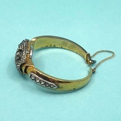 French Potens Prima Hidden Watch Bracelet Paste Set Gold Filled Retro