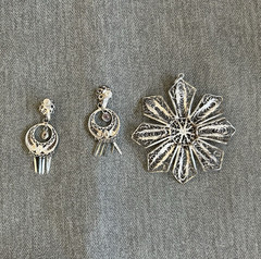 Women’s 925 Silver Dangle Drop Earrings Butterfly Back Lobe and snowflake charm