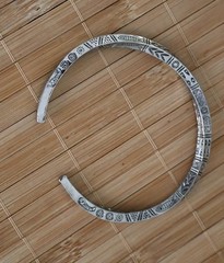 Vintage Tribal Silver Tone Cuff Bracelet Men’s Ethnic Engraved Adjustable