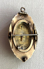 Antique Edwardian Memento Mori Brass Gold Plated Skull Pendant Pin Brooch