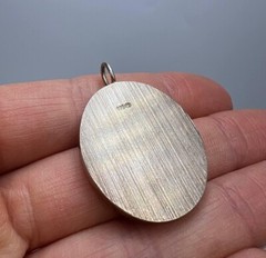 Vintage Sterling Silver 925 Pendant with Blue Fluorite Quartz Adult Unisex Gift