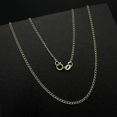 Vintage 925 Sterling Silver Curb Chain Necklace 44cm Unisex Italy Jewelry