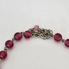 Vintage India Hand Painted Bangle Necklace Heart Floral Boho Beads