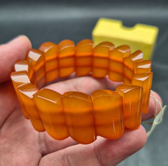 Vintage bracelet made of natural amber, honey color, Baltic (USSR), 28.4 grams.