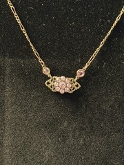 Vintage KENNY MA San Francisco purple Crystal Flower Swarovski Crystal Necklace
