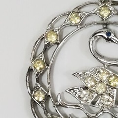 Sarah Coventry 1970s Swan Lake Pendant with Aurora Borealis Crystals