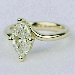 Marquise Cut 2.2Ct VVS1 Lab Created Diamond Wedding Anniversary 14K Gold FN Ring