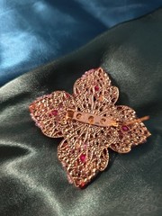 Vintage Beaded Brooch Pin Pink Lavender Unsigned