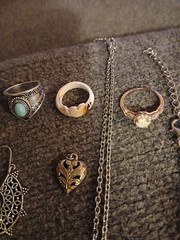 Vintage jewelry lot, Rings, Bracelets, Necklaces , Watches, earrings etc. 21 pc.