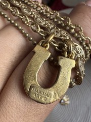 Maximal Art JOHN WIND Love & Luck Gold Tone Tripple Strand Charm Necklace