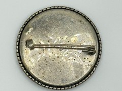 Vintage Micro Mosaic Glass Tiles Floral Round Brooch Pin Italy Signed
