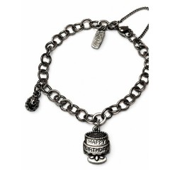 James Avery Happy Birthday Cake Charm Bracelet Sterling Silver Ladybug Charm Vtg