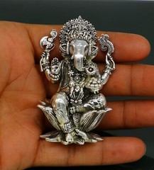 925 sterling silver Gorgeous Lord Ganesha statue, figurine, puja article su212