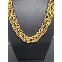 Vintage Necklace Gold Tone Single Long Link Chain Chunky Statement 40″