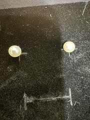 14k Yellow GOLD 6mm Ball Simple Minimal Pearl Stud Vintage Antique EARRINGS