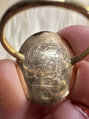 Antique Georgian Prince Of Wales Mourning Ring With Seed Pearls