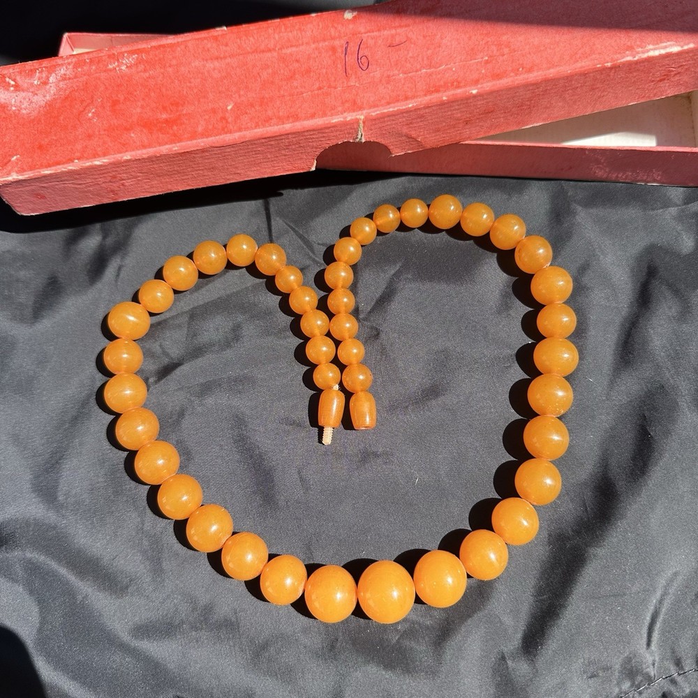 Vintage Soviet Natural Amber Beads Necklace Kaliningrad Video