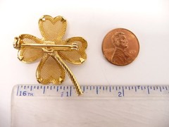 Vintage Floral Gold Tone Mesh Faux Pearl Flower Brooch USA Seller