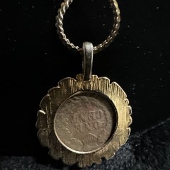Vtg coin pendant necklace United States 1907 Copper Indian Head Penny 17” Chain