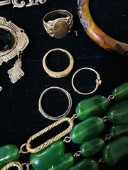VTG Lot Of 23 Old Costume Jewelry Pieces Bakelite Antique Wearable Stones Rings