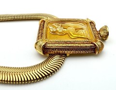 Vintage Edgar Berebi Limited Edition Gold Tone Roman Goddess Collar Necklace