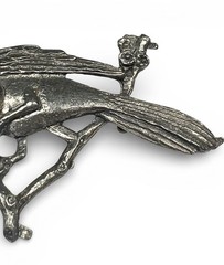 Brooch Bird On A Branch Leaves Floral Silver Tone 1930’s To 50’s