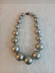 1960s Jumbo Faux Pearl Necklace Oversized Pearl 21in Vintage